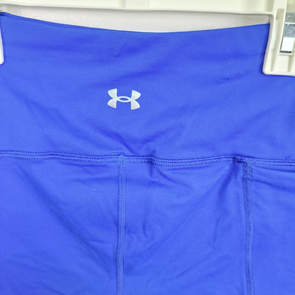 Under Armour Leggings XS Blue‎ Fitted Workout Pants Pockets Ankle Slit - Picture 7 of 14